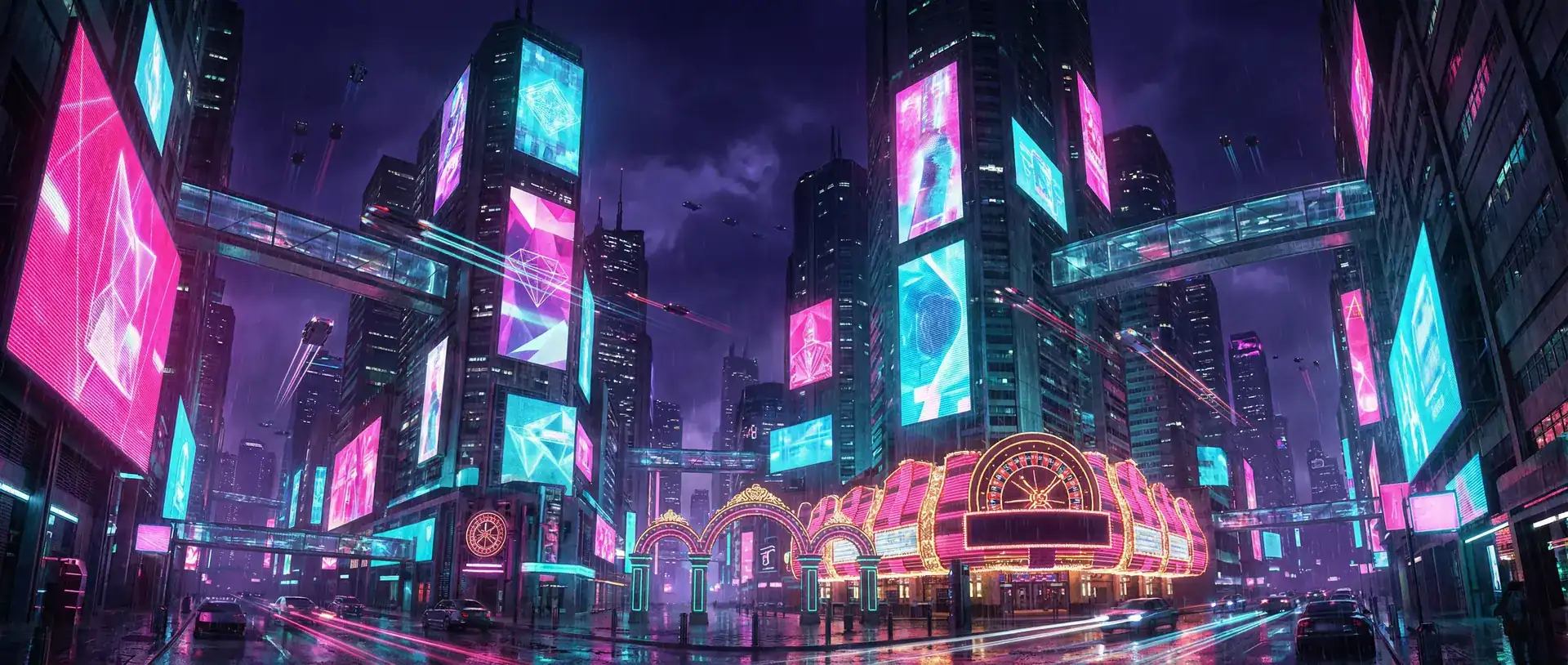 亚博体育 赛博朋克霓虹复古都市夜景